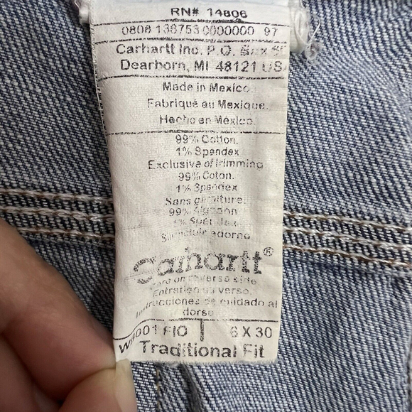 Carhartt Jeans Women's Size 6x30 Blue Boot Cut Traditional Fit Stretch Mid Wash - Picture 6 of 14